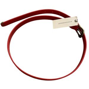 Anthropologie Womens Red Leather Belt Size Small - Brand New with Tags